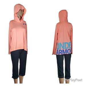 Under Armour Orange & Blue Long Sleeve Hooded T-Shirt